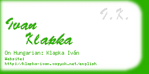 ivan klapka business card