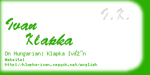 ivan klapka business card